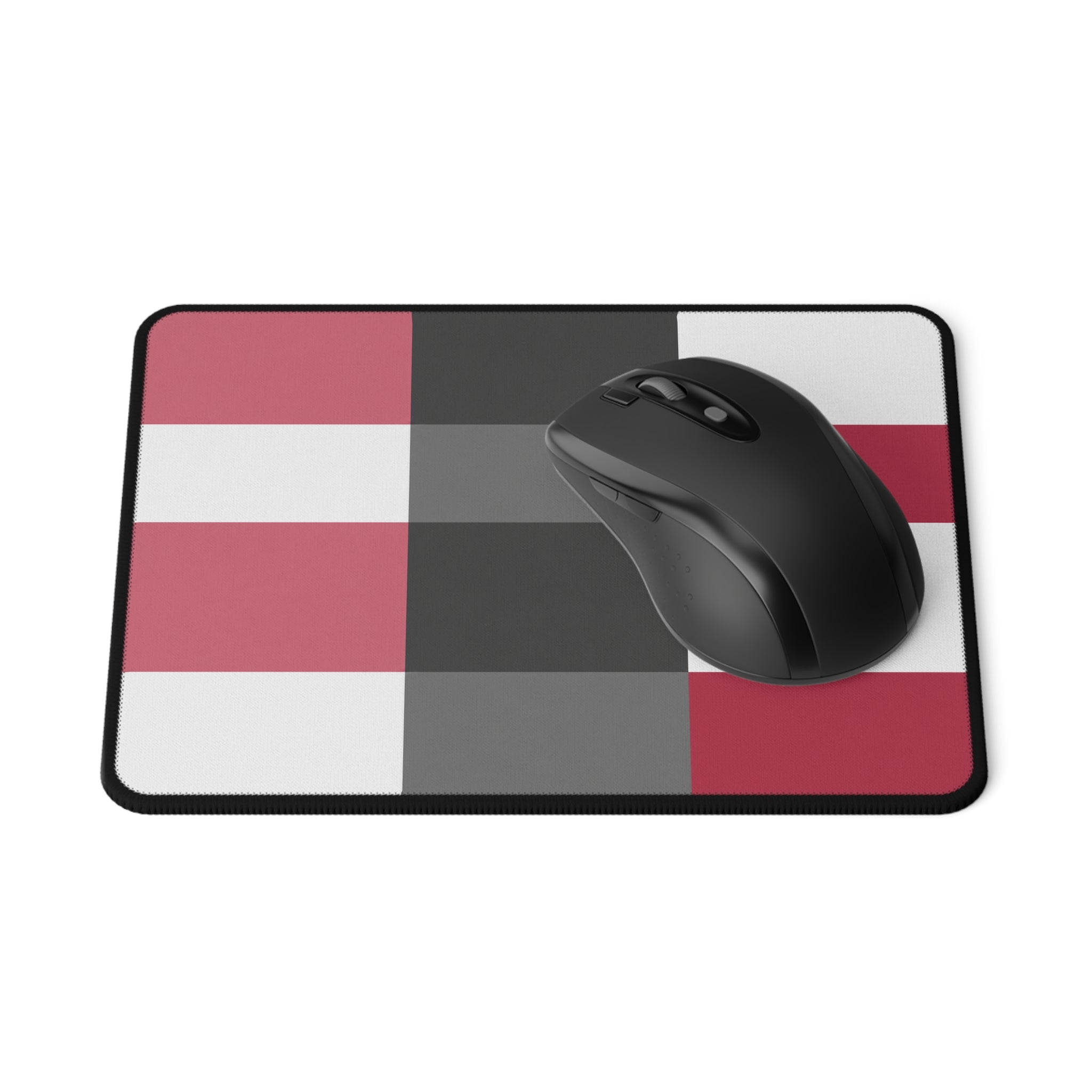 Checkerboard Pink, Gray, White  Non-Slip Gaming Mouse Pad