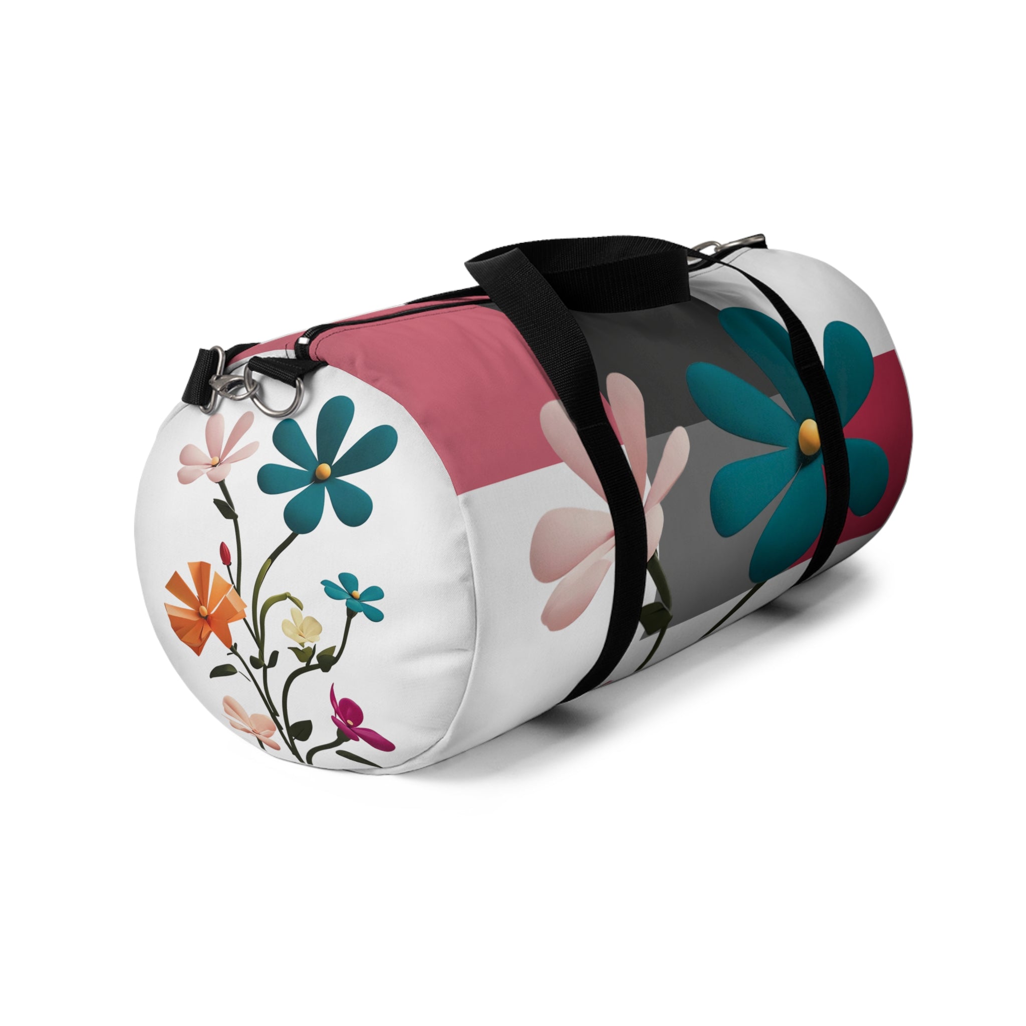 Floral Retro Duffel Bag — Durable Small or Large Colorful Daisies Travel & Gym Bag