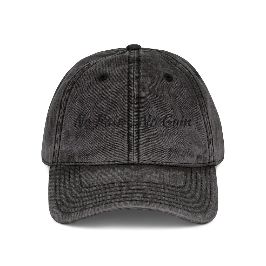 No Pain No Gain Embroidered Vintage Cap - Washed Red Dad Hat for Gym & Casual Wear