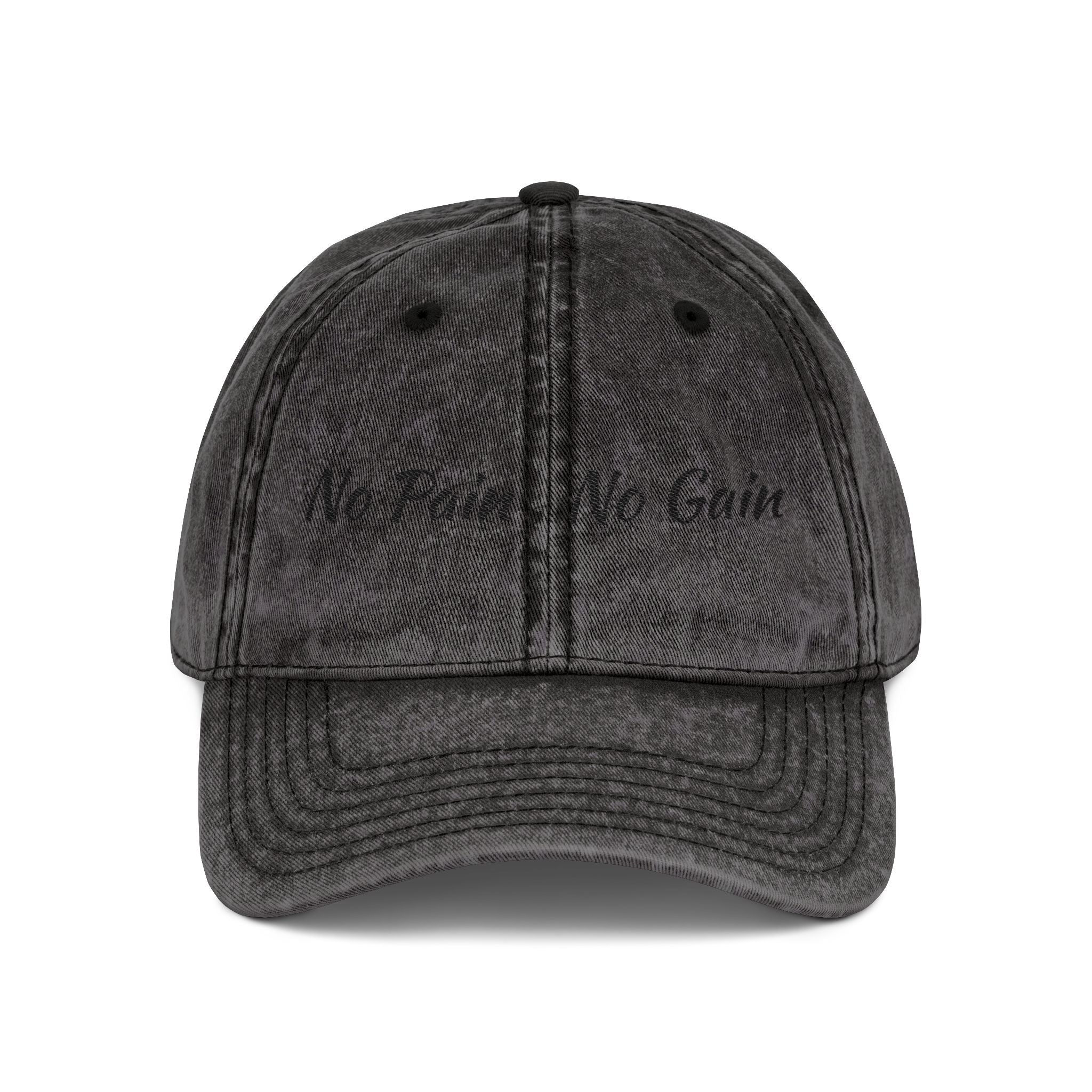 No Pain No Gain Embroidered Vintage Cap - Washed Red Dad Hat for Gym & Casual Wear