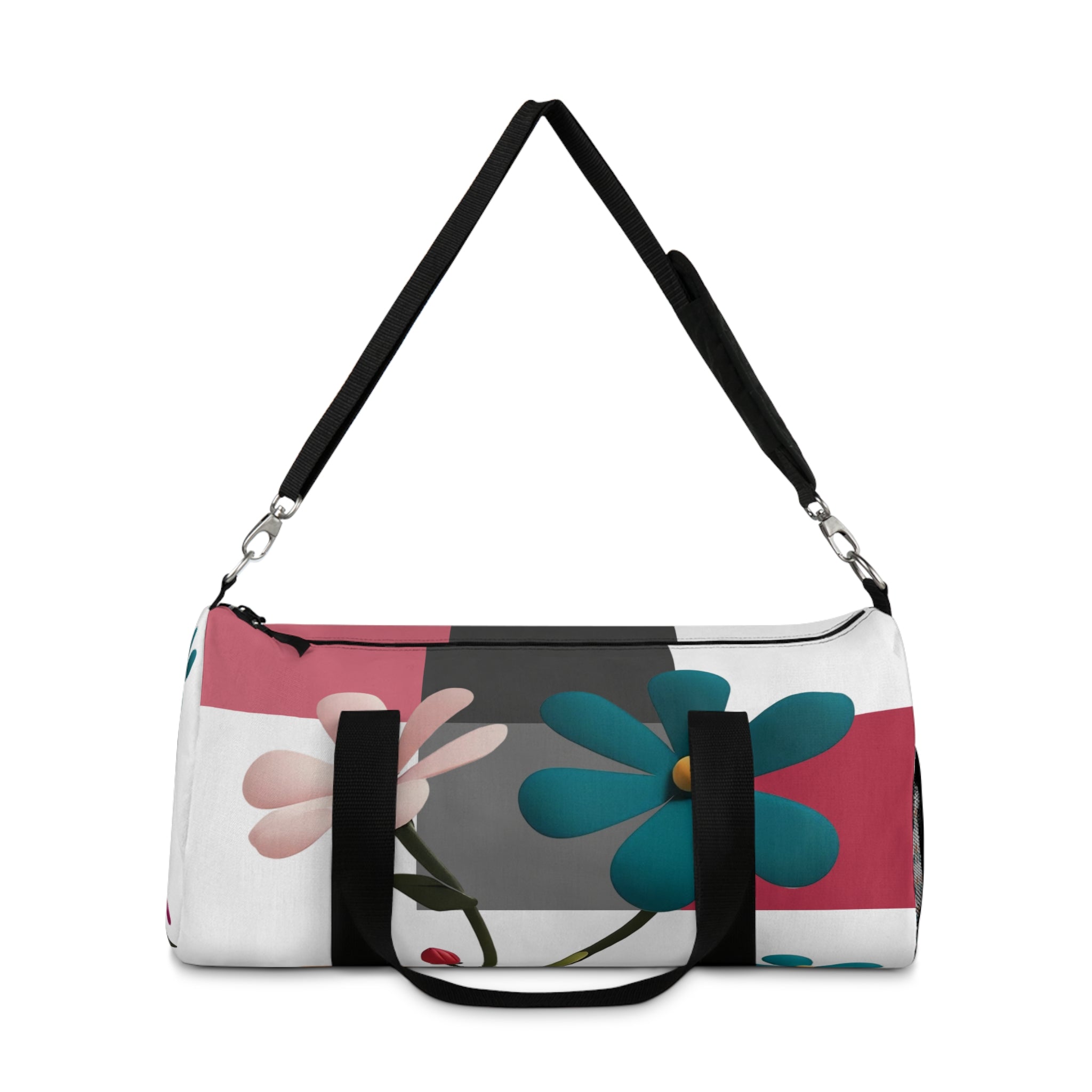 Floral Retro Duffel Bag — Durable Small or Large Colorful Daisies Travel & Gym Bag