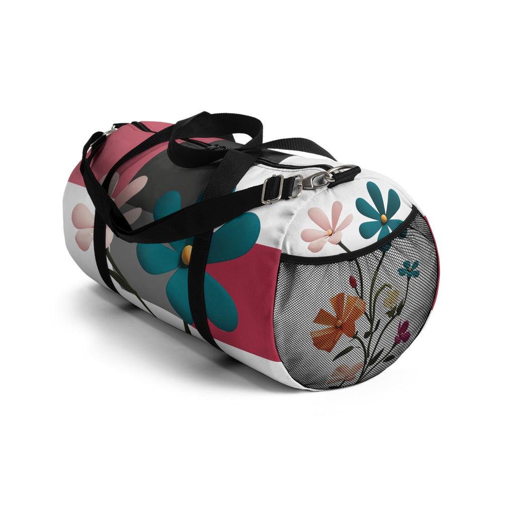 Floral Retro Duffel Bag — Durable Small or Large Colorful Daisies Travel & Gym Bag