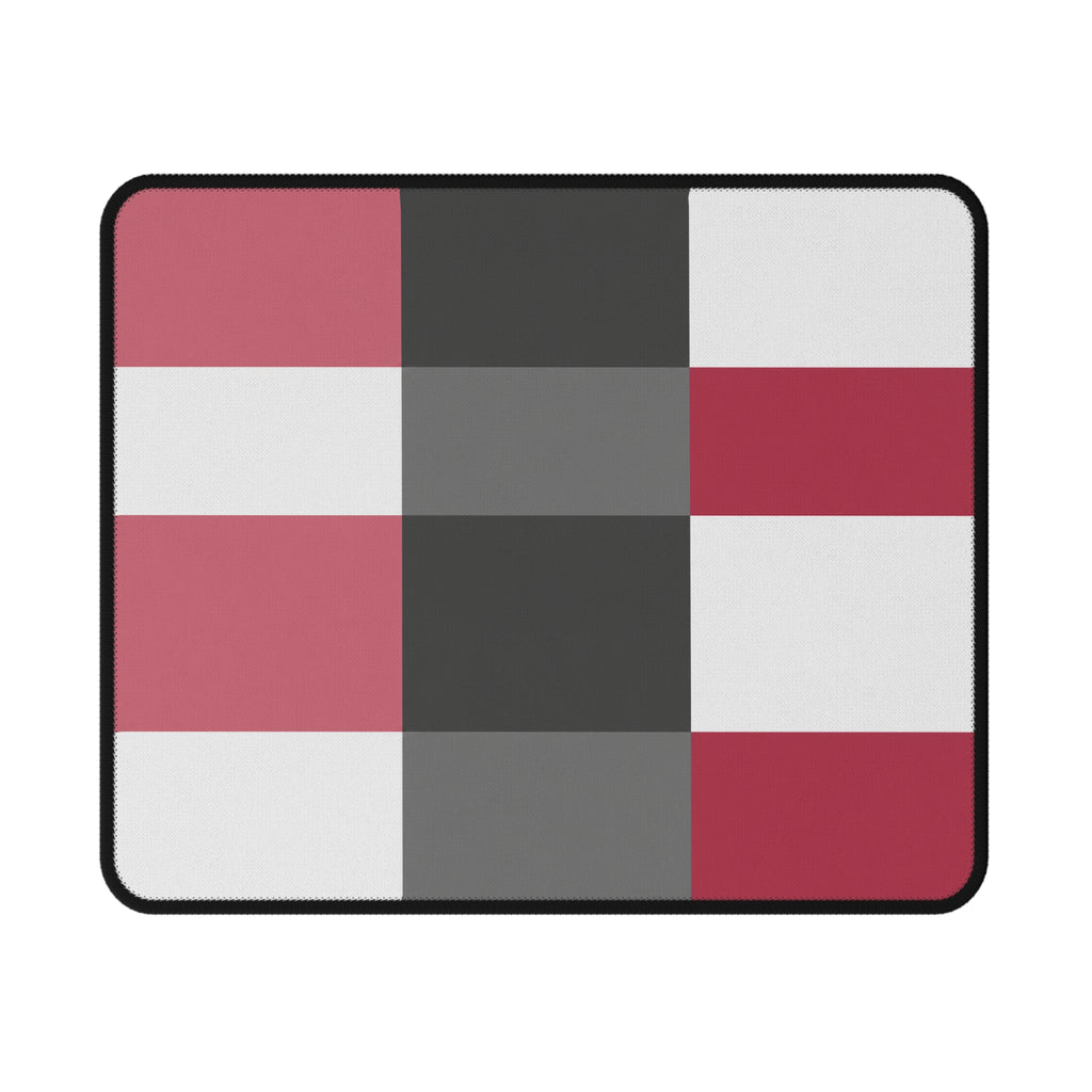Checkerboard Pink, Gray, White  Non-Slip Gaming Mouse Pad