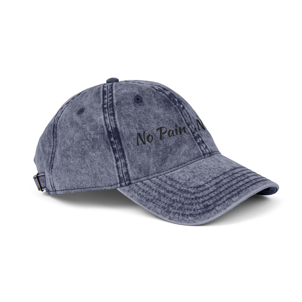 No Pain No Gain Embroidered Vintage Cap - Washed Red Dad Hat for Gym & Casual Wear