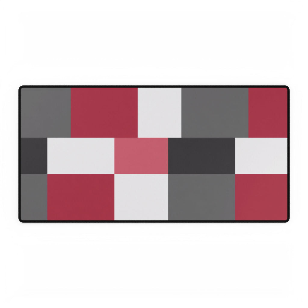 Large Pink, White & Gray Geometric Desk Mat — Large Gaming/Office Mousepad