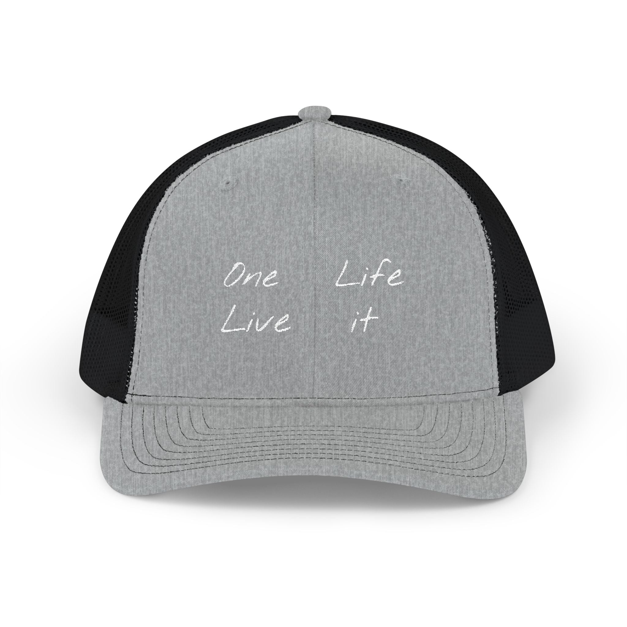 Trucker Cap – "One Life Live It" Embroidered Mesh Snapback