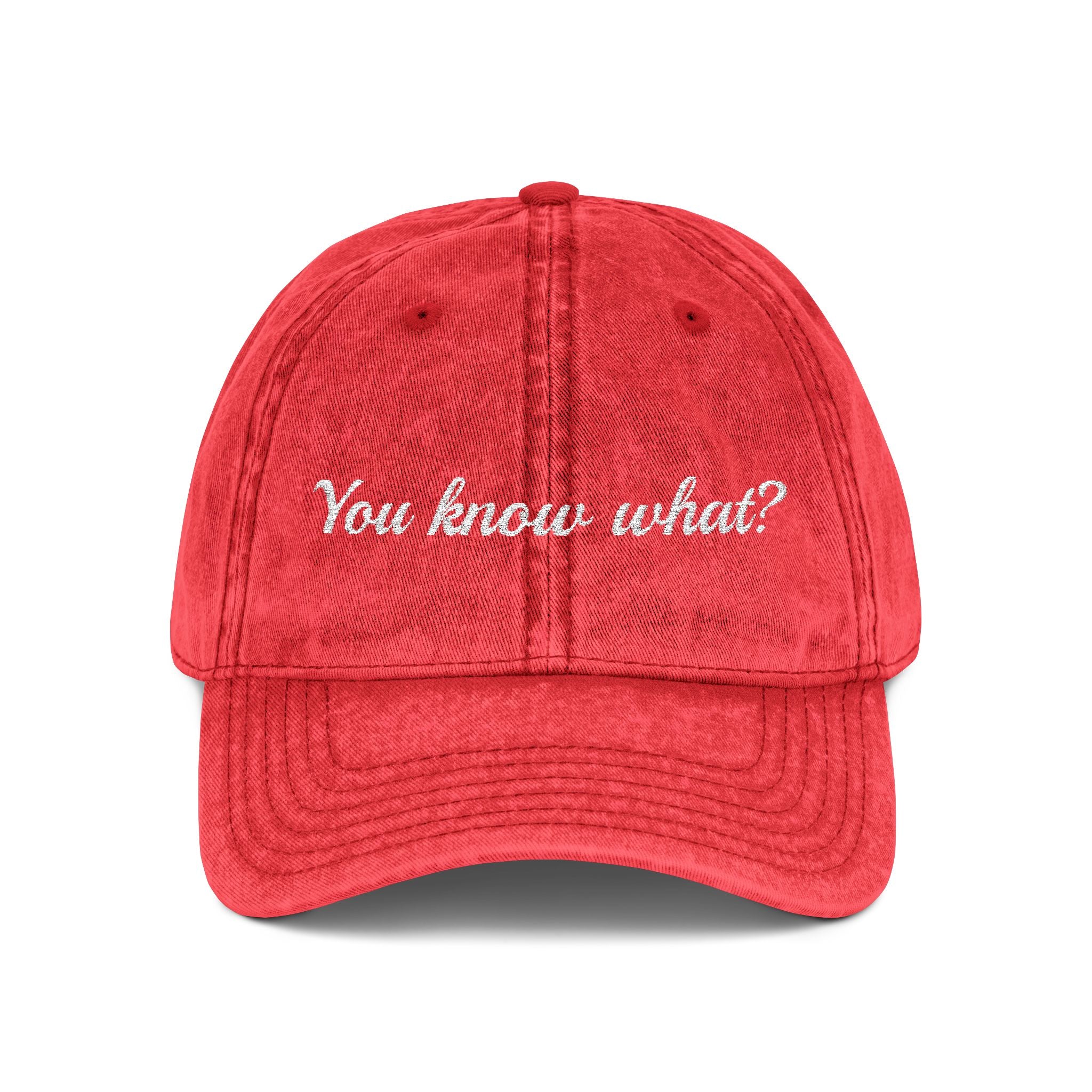 Embroidered Vintage Dad Hat – "You know what?"