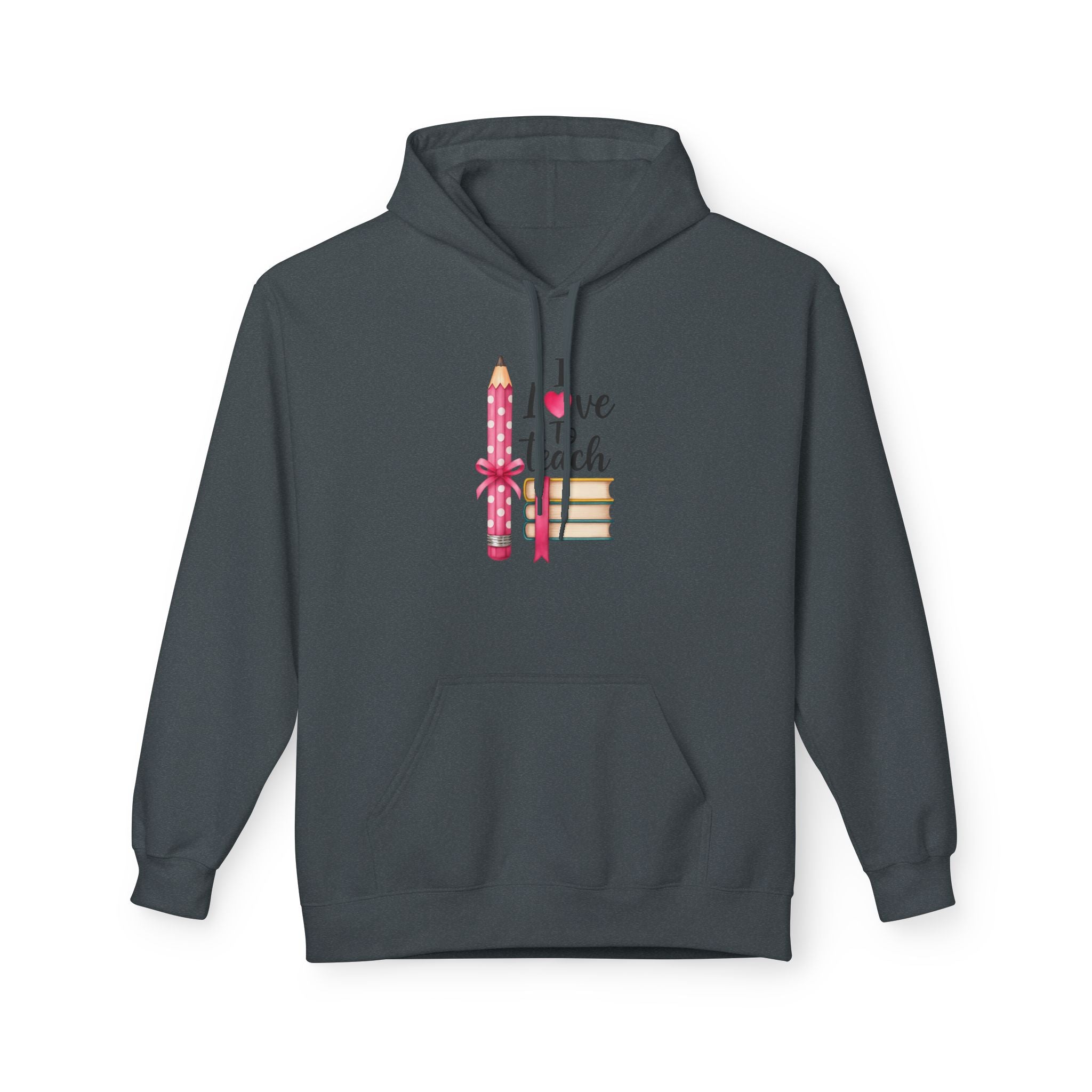 Teacher Love Hoodie — "I Love to Teach" Pencil & Books Crewneck