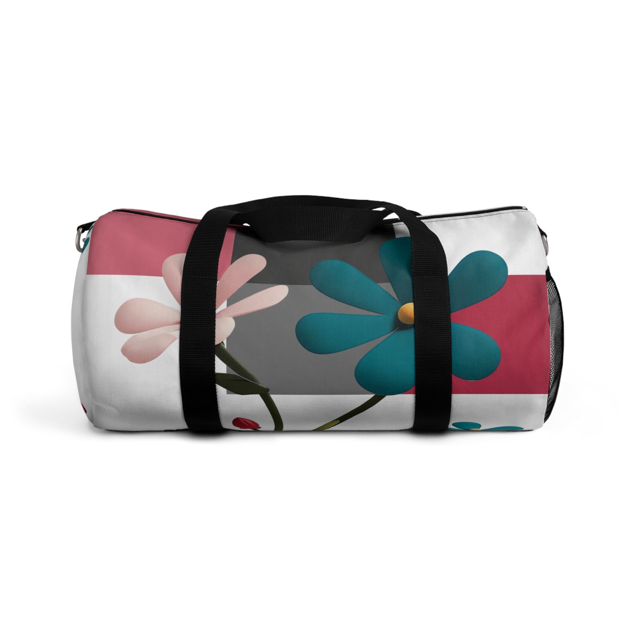 Floral Retro Duffel Bag — Durable Small or Large Colorful Daisies Travel & Gym Bag