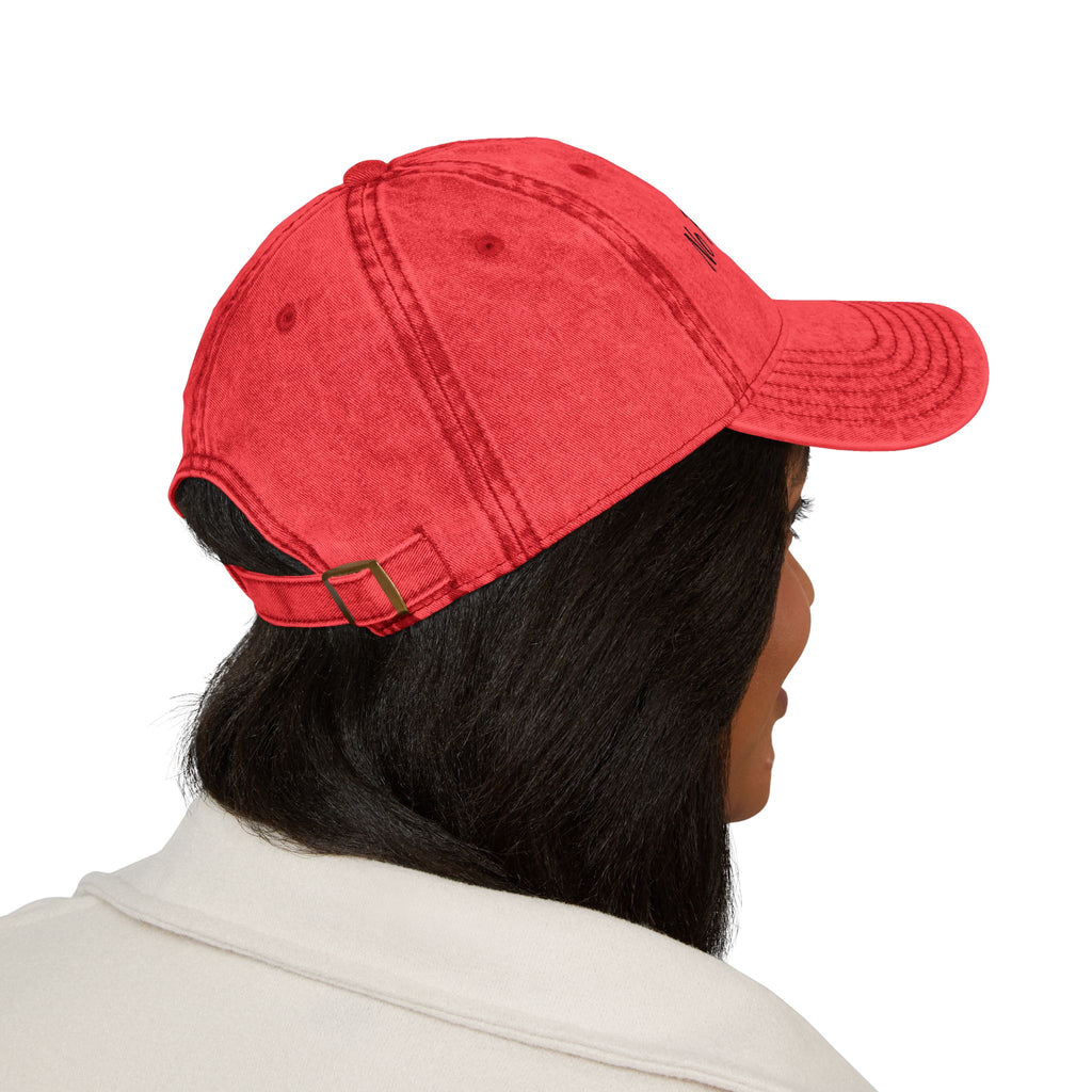 No Pain No Gain Embroidered Vintage Cap - Washed Red Dad Hat for Gym & Casual Wear