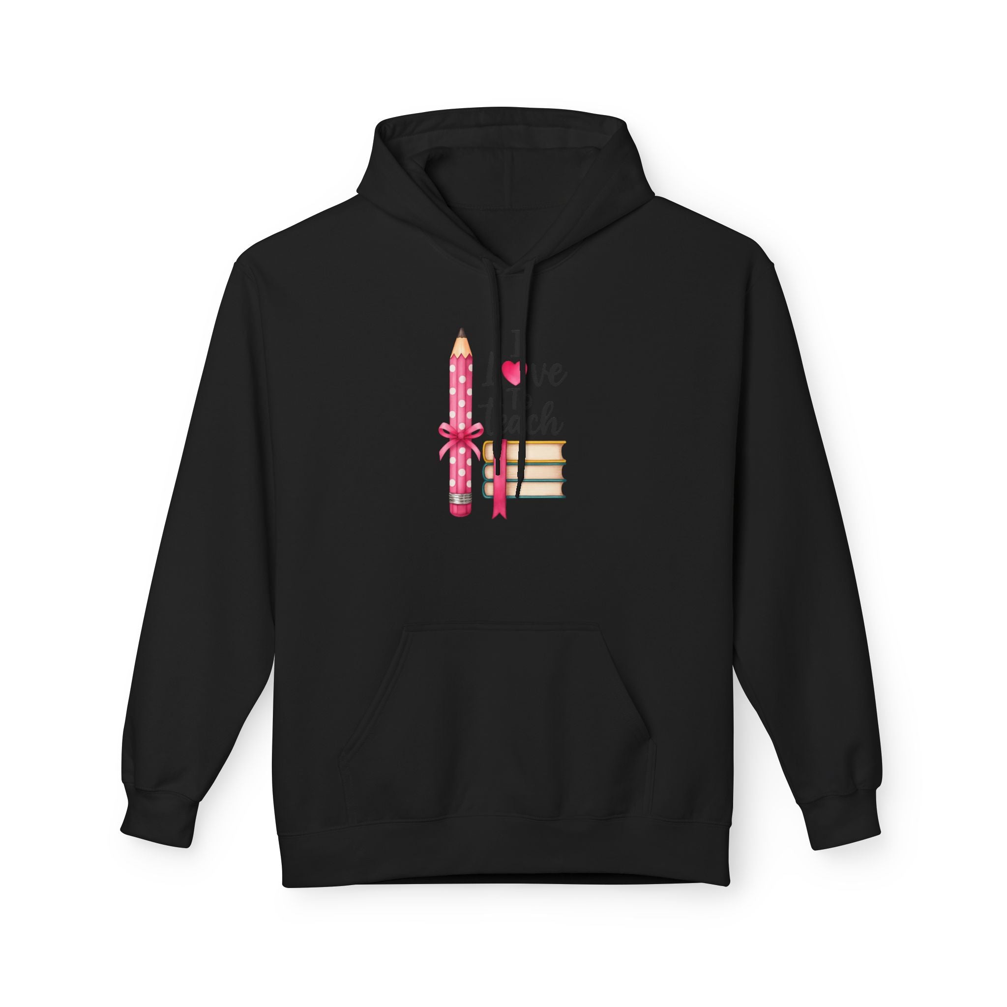Teacher Love Hoodie — "I Love to Teach" Pencil & Books Crewneck
