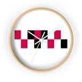 Modern Geometric Wall Clock — Red & Black Checker Minimalist Home Décor