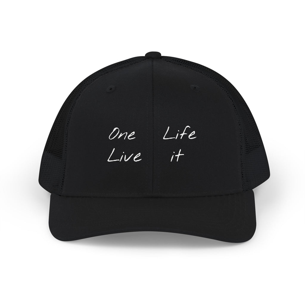 Trucker Cap – "One Life Live It" Embroidered Mesh Snapback