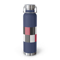 22oz Copper Vacuum Water Bottle — Modern Red & Black Geometric Design