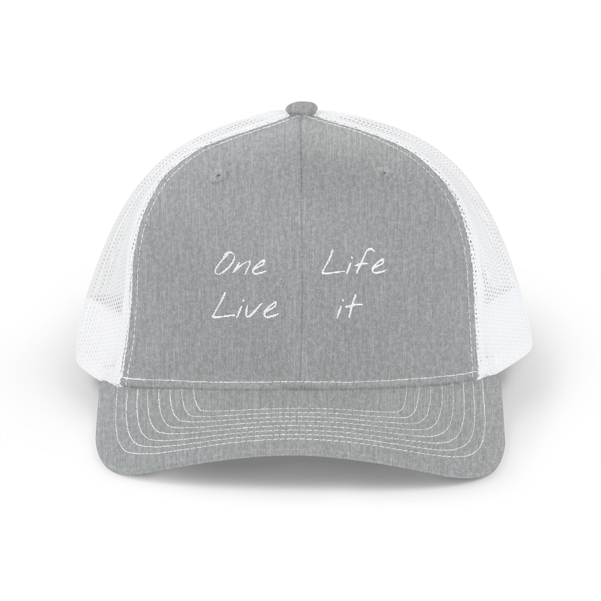 Trucker Cap – "One Life Live It" Embroidered Mesh Snapback