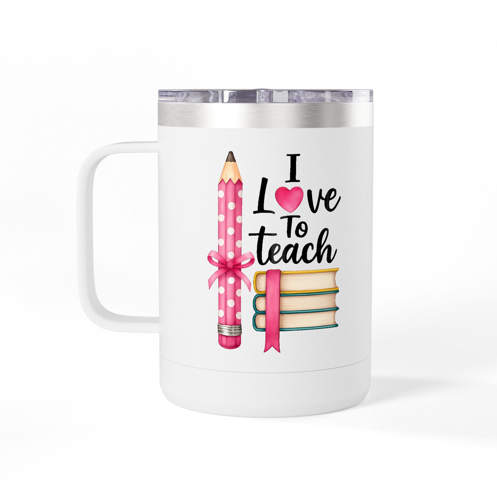 Stack of Books Coffee Tumbler – 'One More Chapter' 15oz Insulated Mug