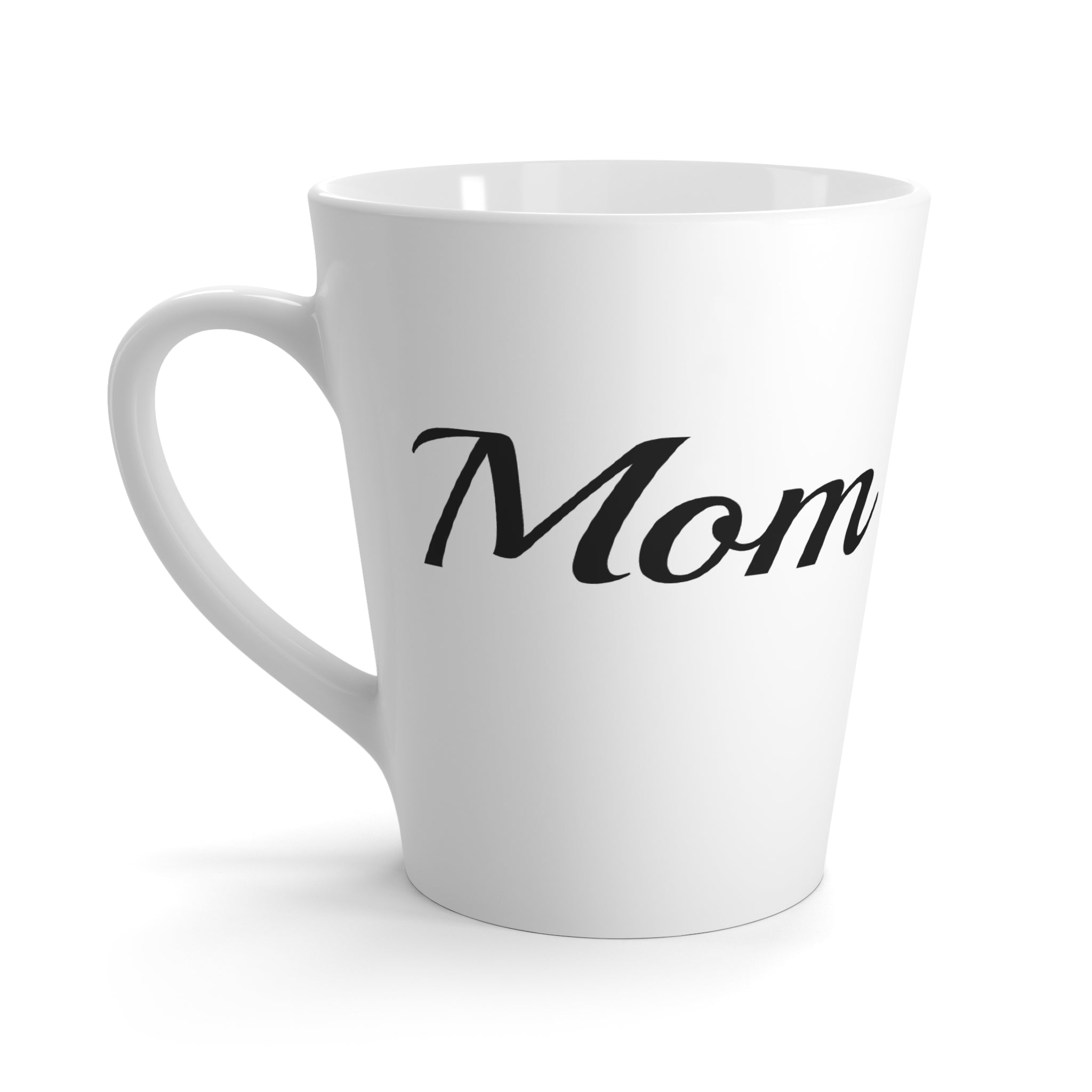 Mom Floral Latte Mug – Vintage Script & Colorful Wildflowers, Mother's Day Gift