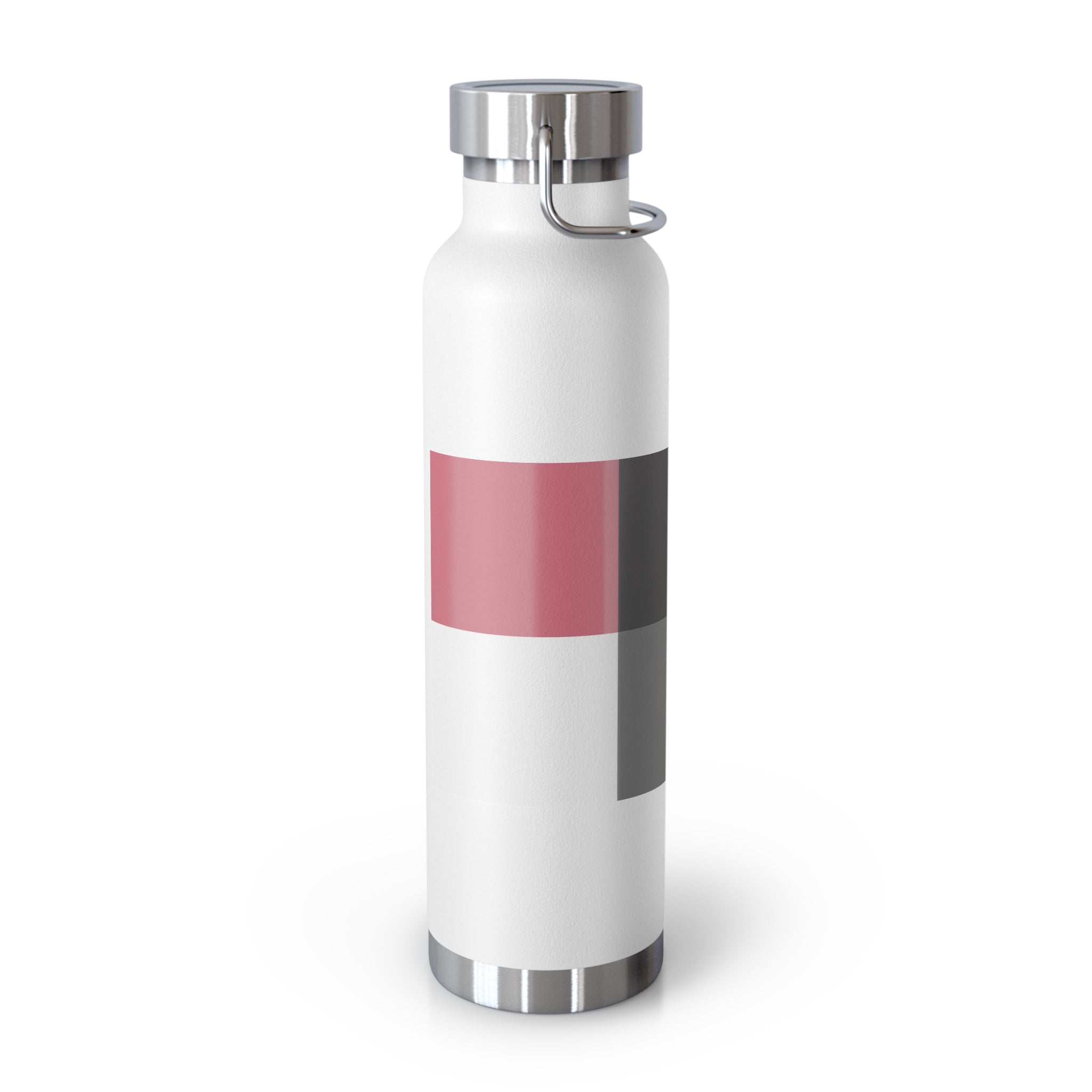 Insulated Copper Vacuum Bottle 22oz — Modern Pink White, Pink, & Gray Stripe
