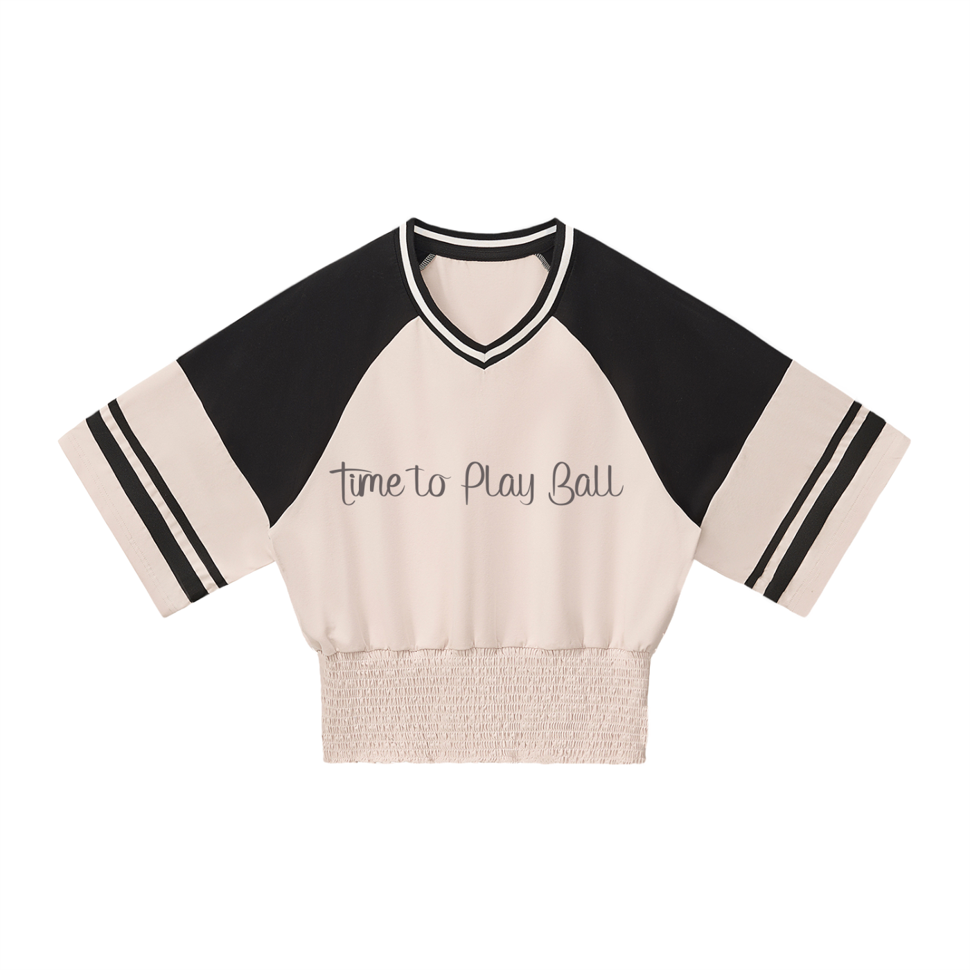 Time to play ball? Whose got the ball? Conversational shirt - Women's Color Block Ruched T-Shirt