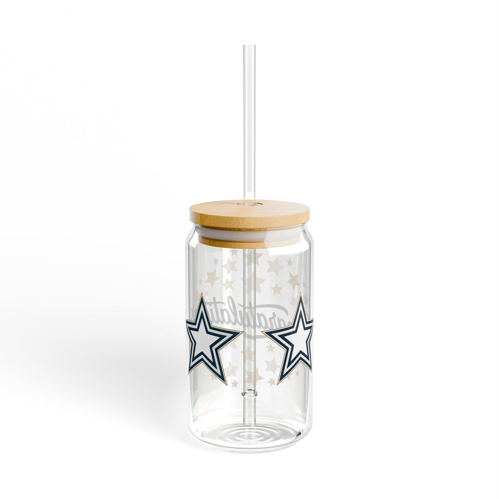"Congratulations" Star  16oz Glass Tumbler with Straw & Bamboo Lid