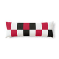 Checkerboard Body Pillow — Red & Black Geometric Decorative Pillow