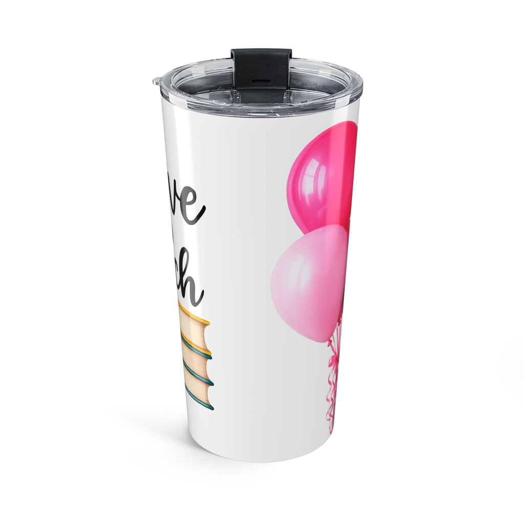 Teacher Appreciation 20oz Tumbler - I Love To Teach Pink Pencil & Balloons