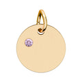 Birthstone Circle Charm (Engraving)