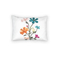 Floral Cotton Pillow Sham — Colorful Hand-Drawn Wildflower Design