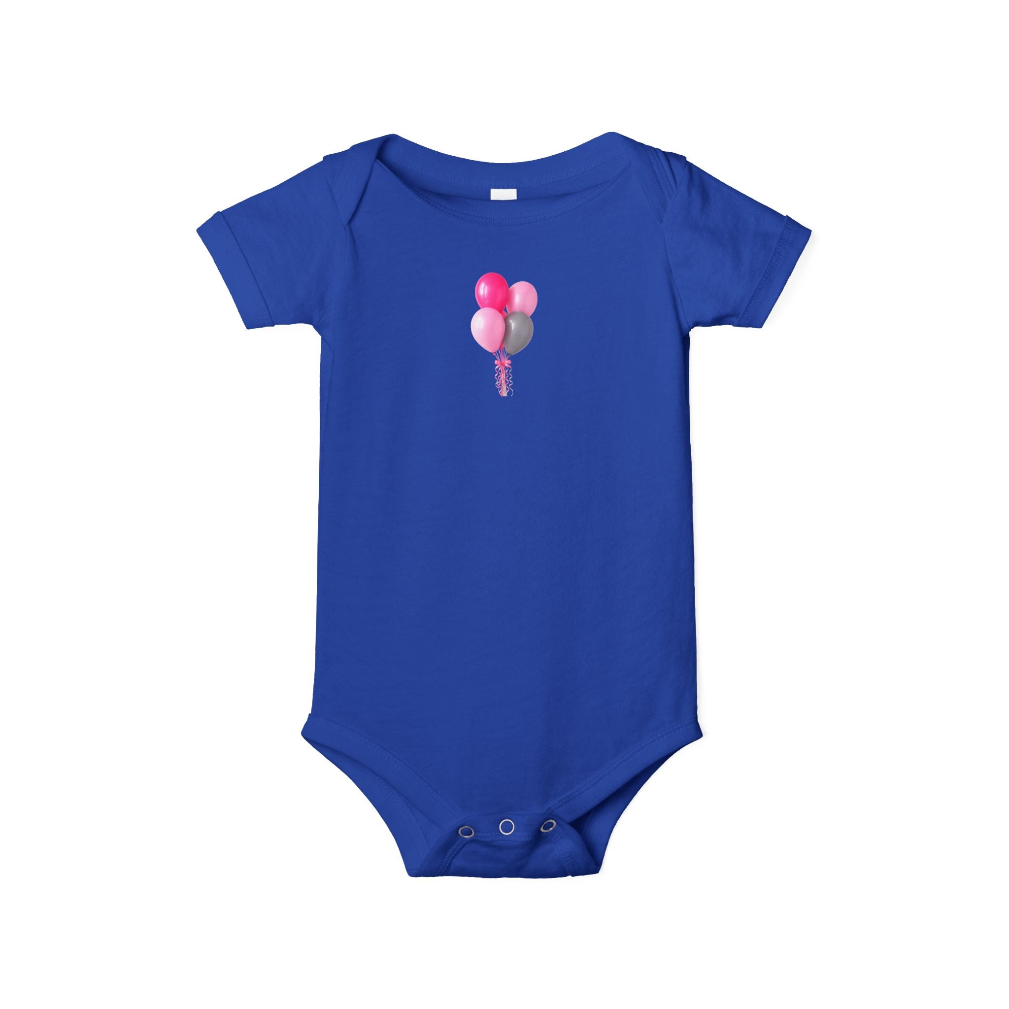 Infant Bodysuit with Pink & Gray Balloon Graphic – Newborn Baby One-Piece