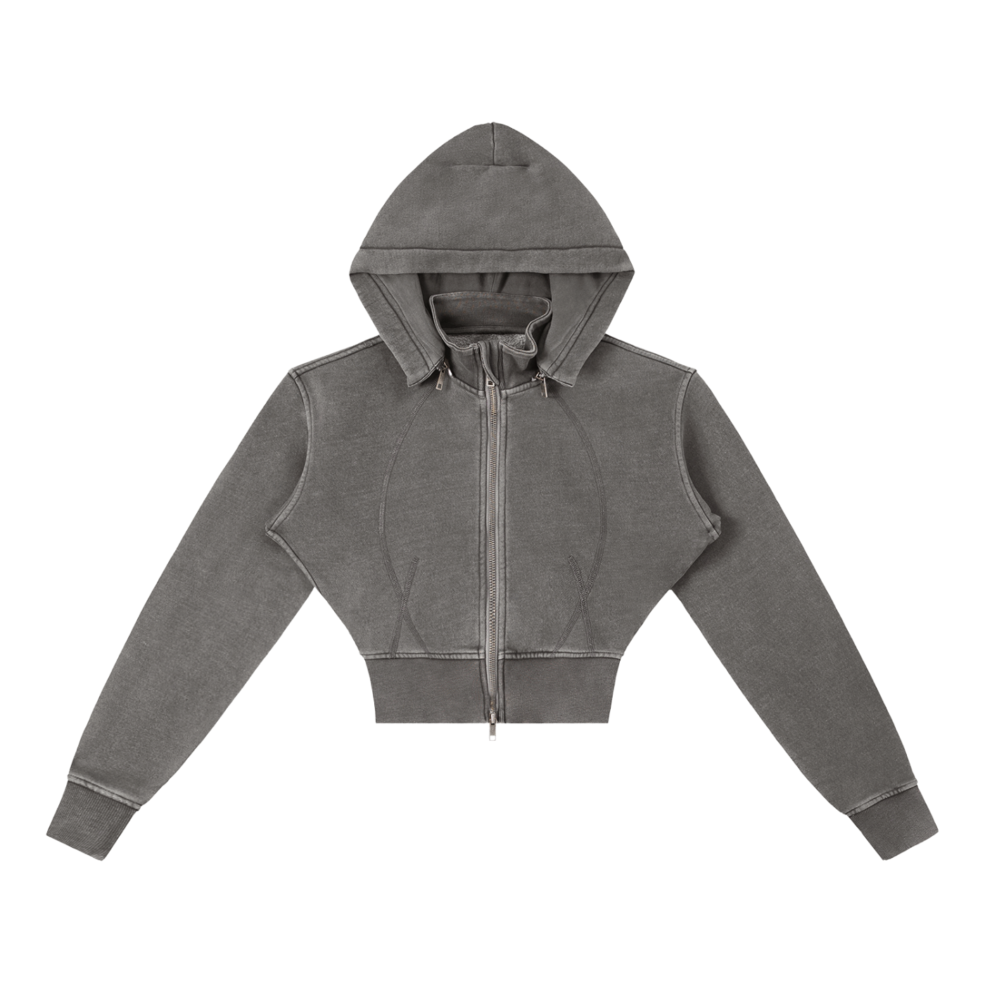 Moms Rule - Vintage Washed Cropped Fleece Hoodie