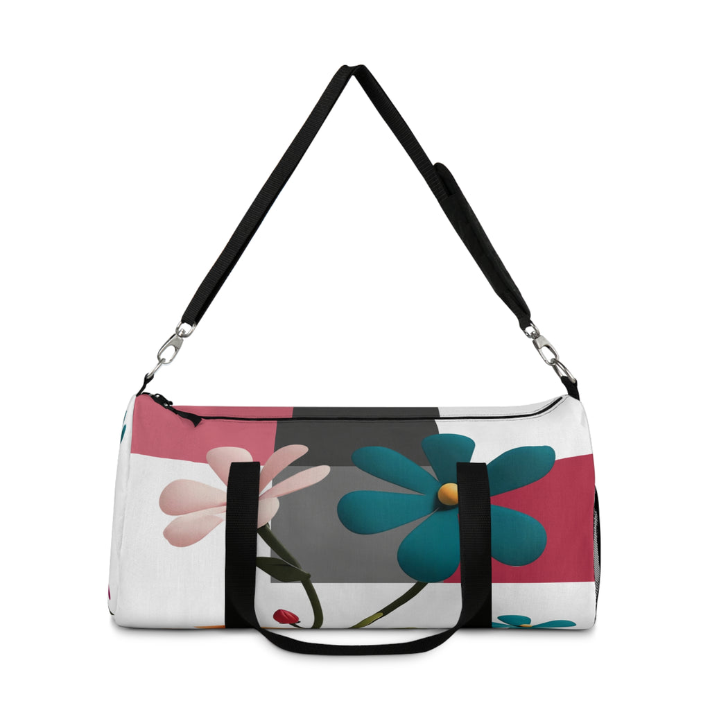 Floral Retro Duffel Bag — Durable Small or Large Colorful Daisies Travel & Gym Bag