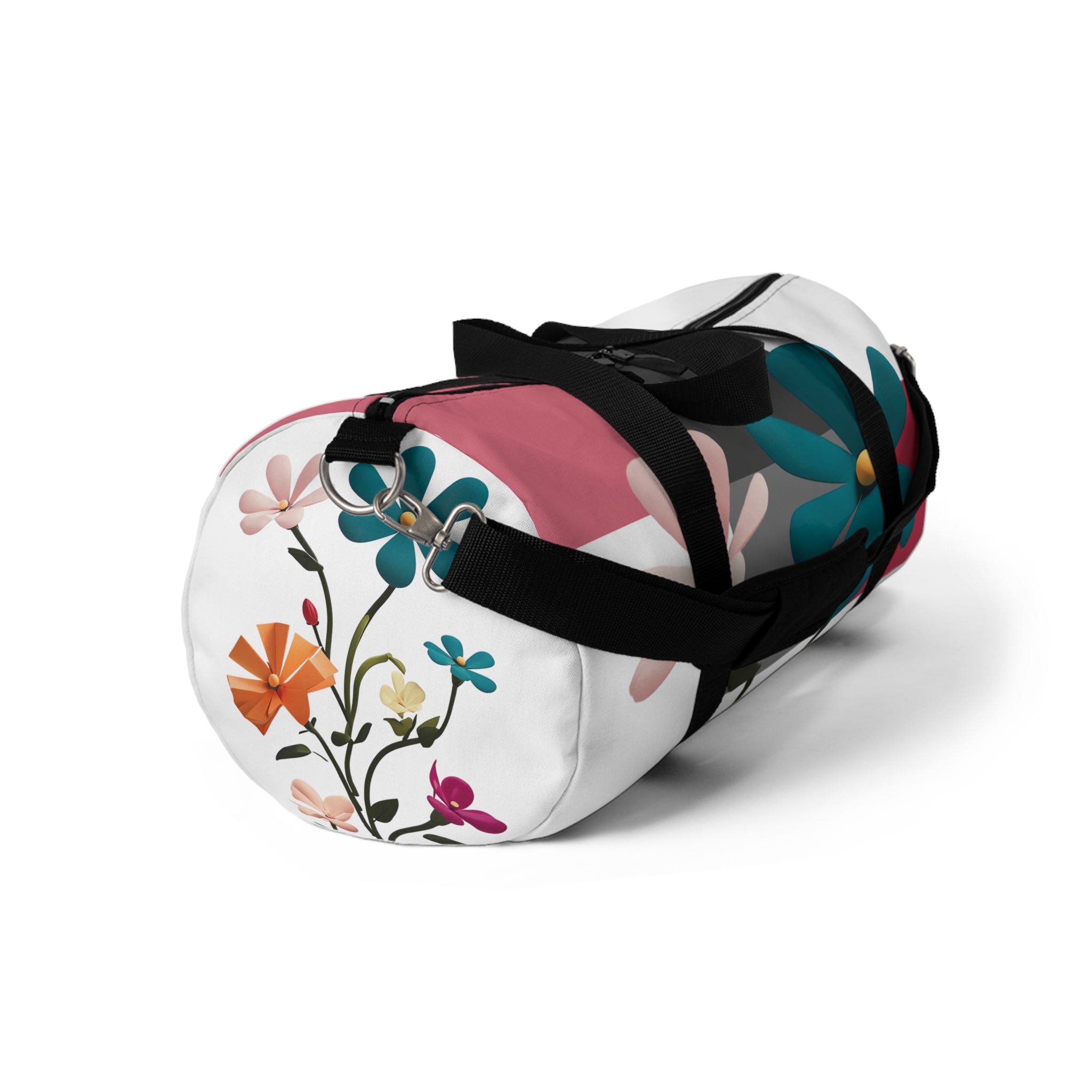 Floral Retro Duffel Bag — Durable Small or Large Colorful Daisies Travel & Gym Bag