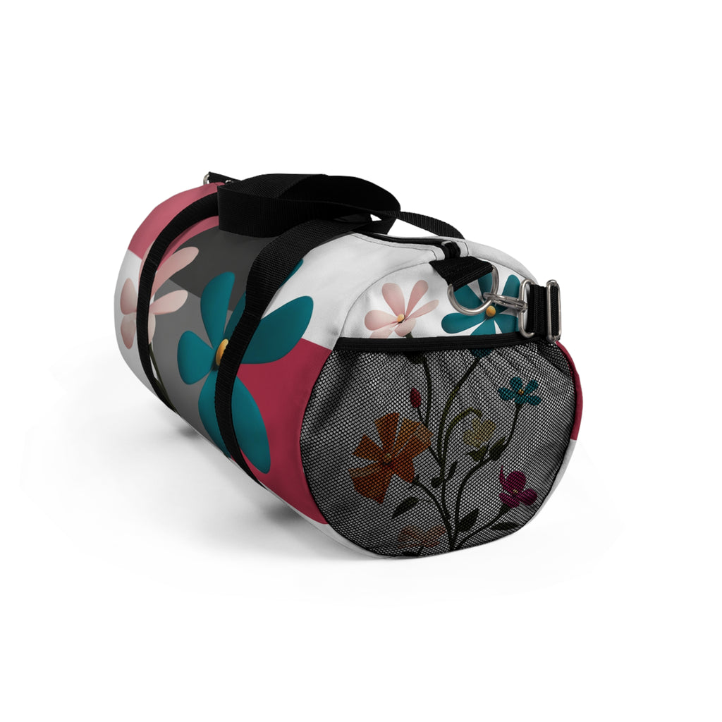 Floral Retro Duffel Bag — Colorful Daisies Travel & Gym Bag