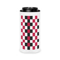 Checkerboard Can Cooler - Red & Black Retro Drink Koozie