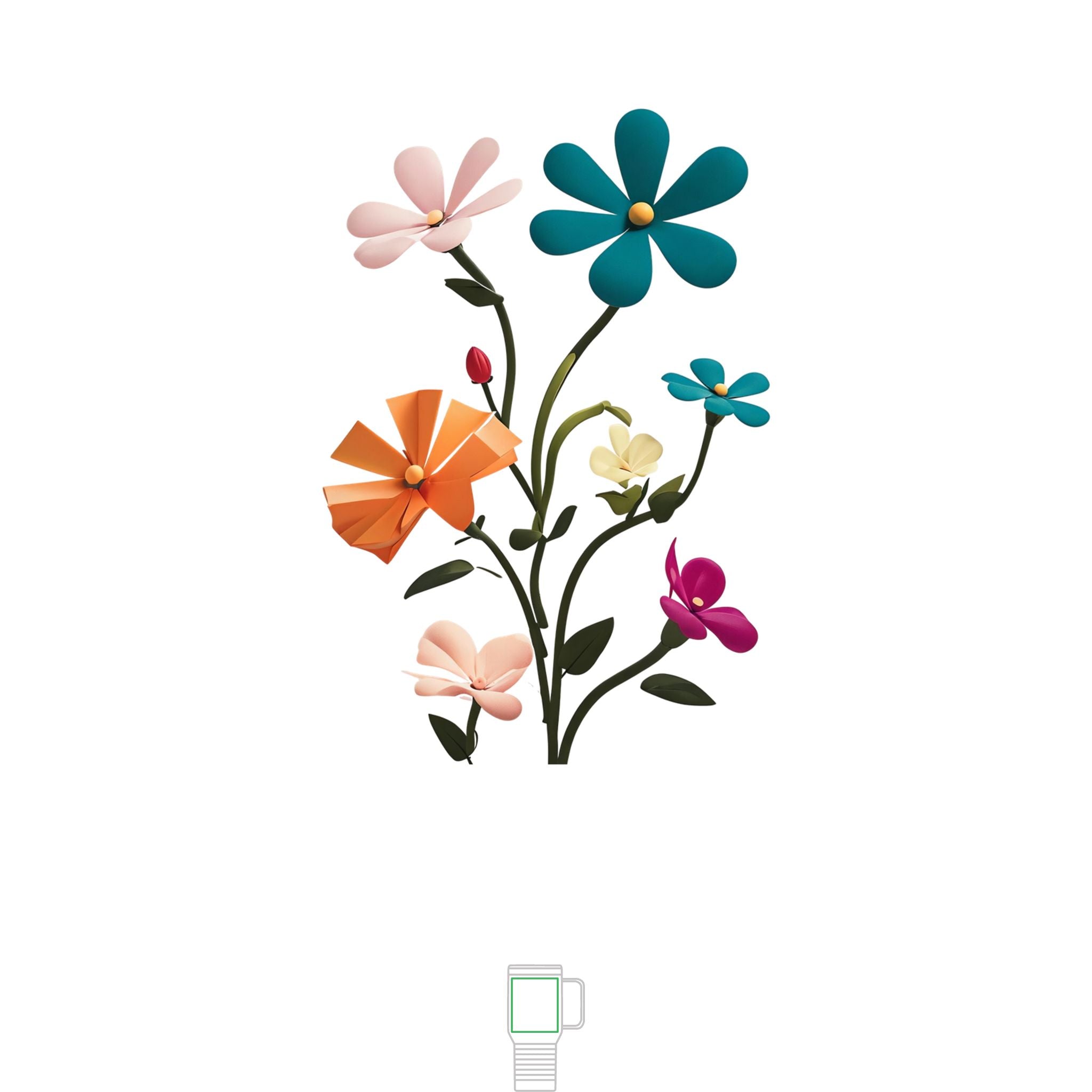 20oz Floral Travel Mug – Colorful Wildflower Insulated Tumbler
