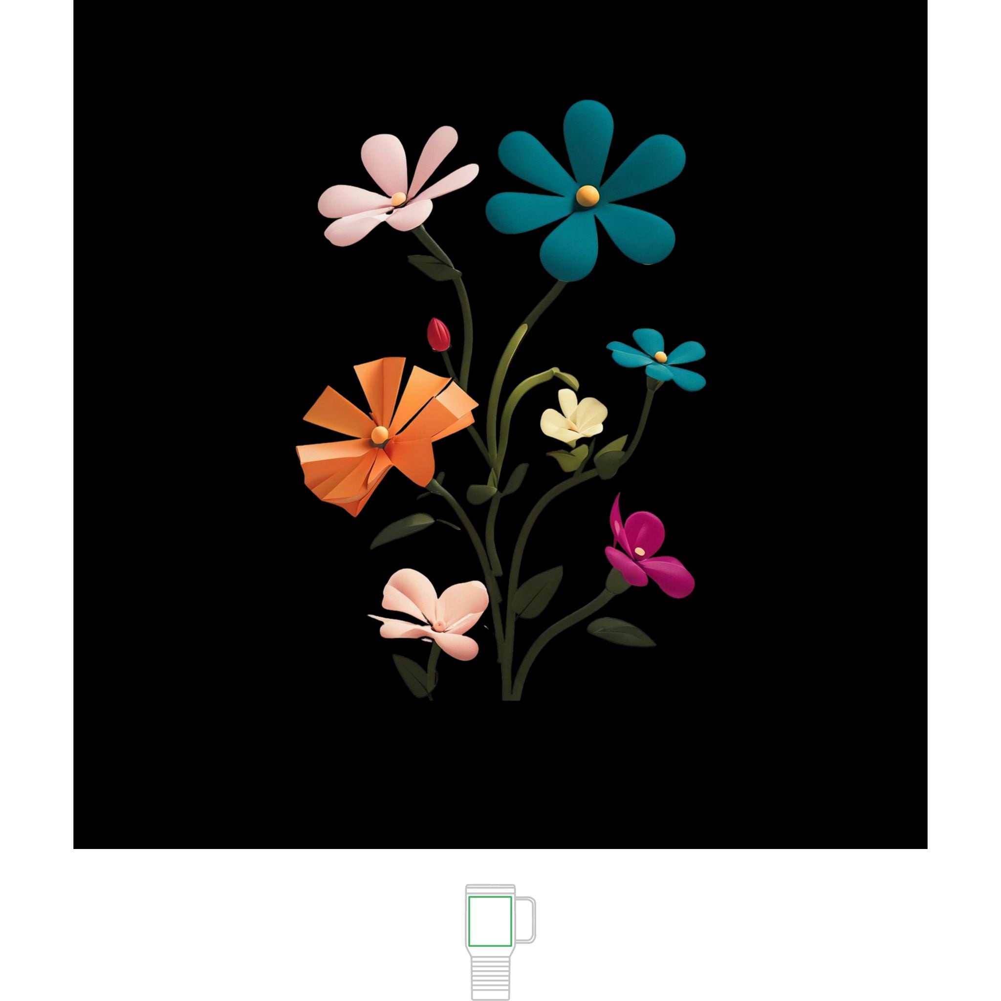 20oz Floral Travel Mug – Colorful Wildflower Insulated Tumbler