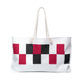Checkerboard Weekender Bag – Red & Black Geometric Travel Tote