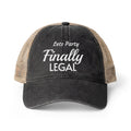 Lets Party  Finally Legal   Women's Washed Mesh-Back Cap