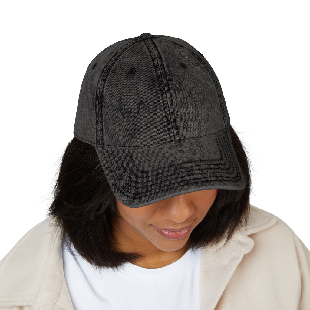 No Pain No Gain Embroidered Vintage Cap - Washed Red Dad Hat for Gym & Casual Wear