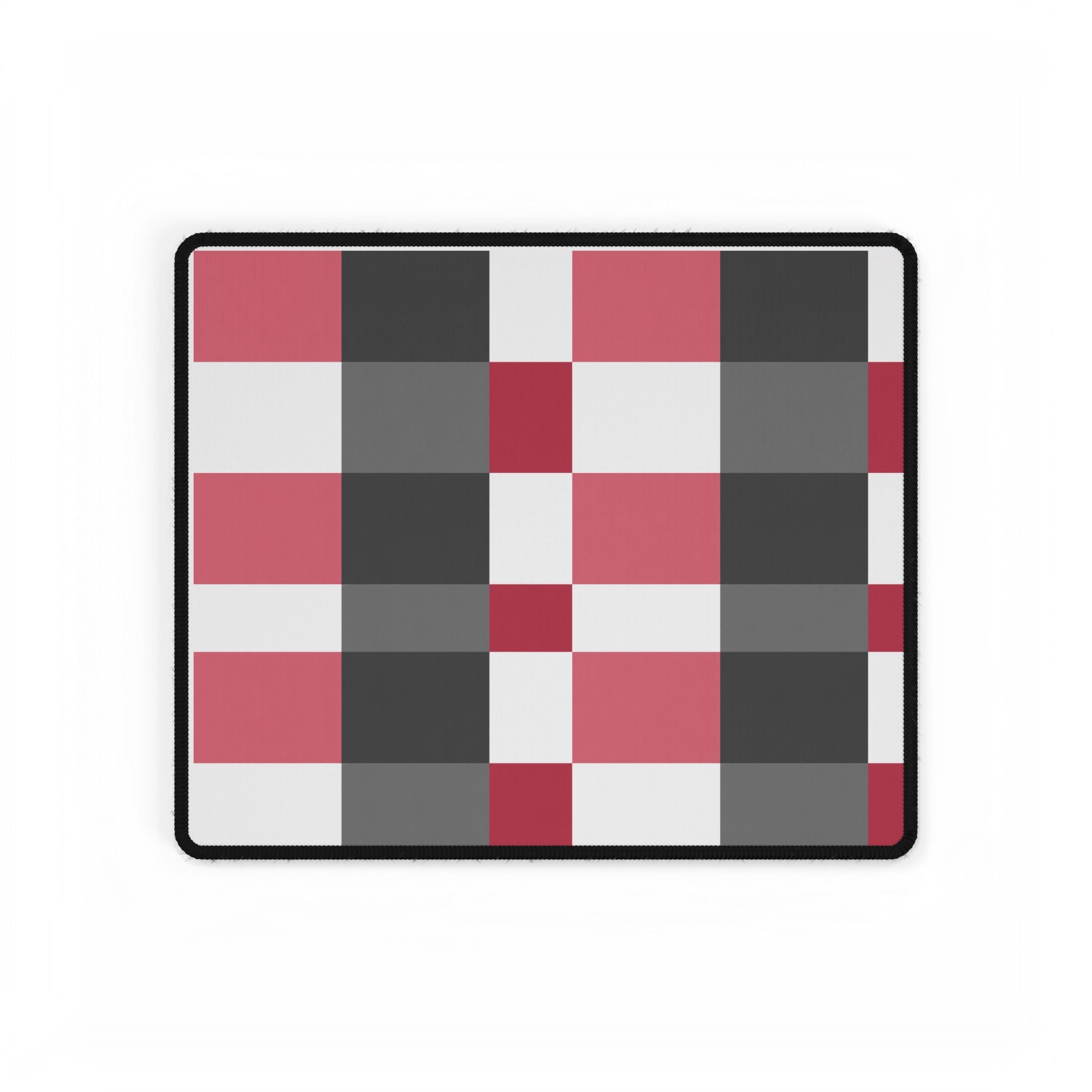 Pink, White, & Gray Buffalo Plaid Desk Mat — Large Check Mouse Pad