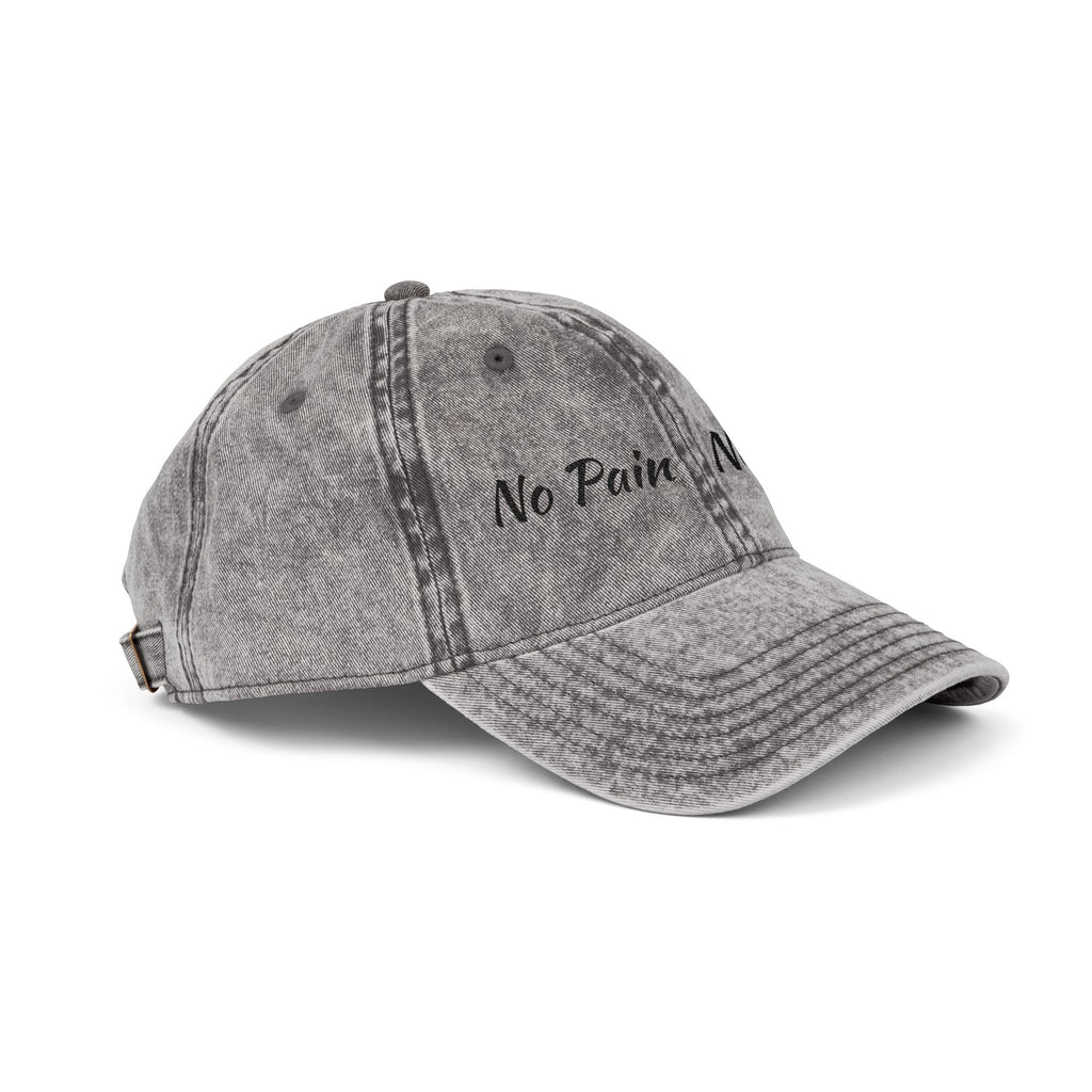 No Pain No Gain Embroidered Vintage Cap - Washed Red Dad Hat for Gym & Casual Wear