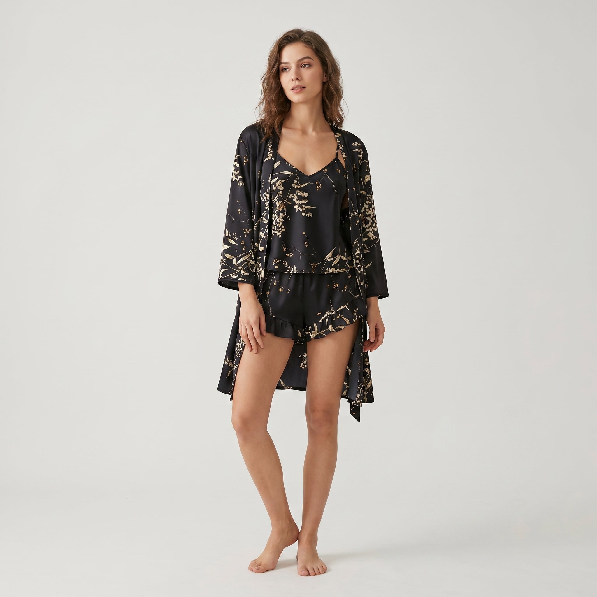 Cherry Silk Sleepwear Set
