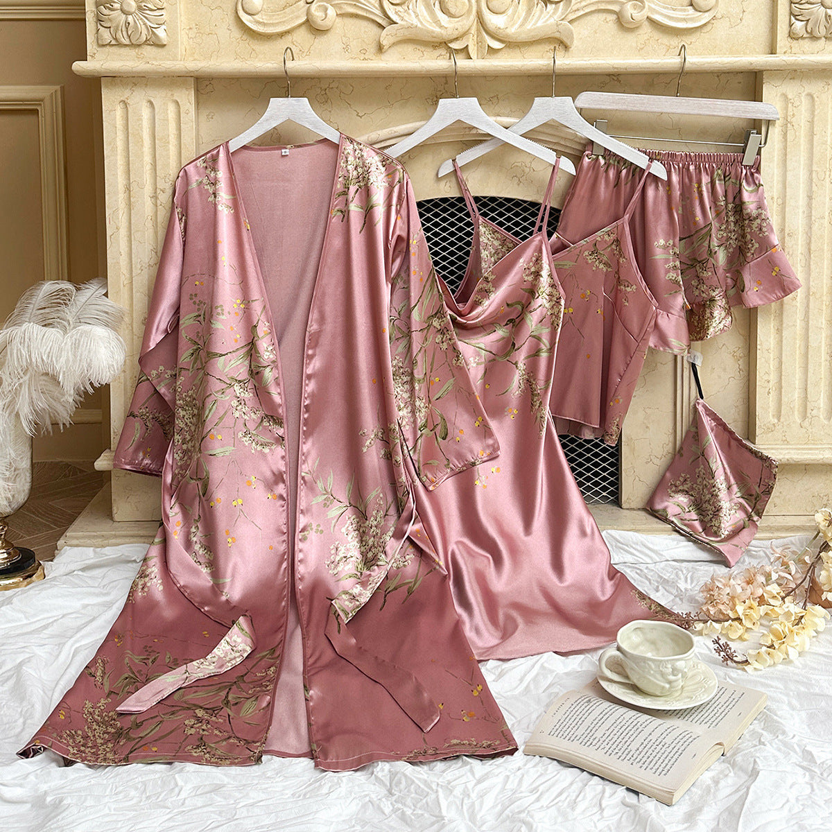 Cherry Silk Sleepwear Set