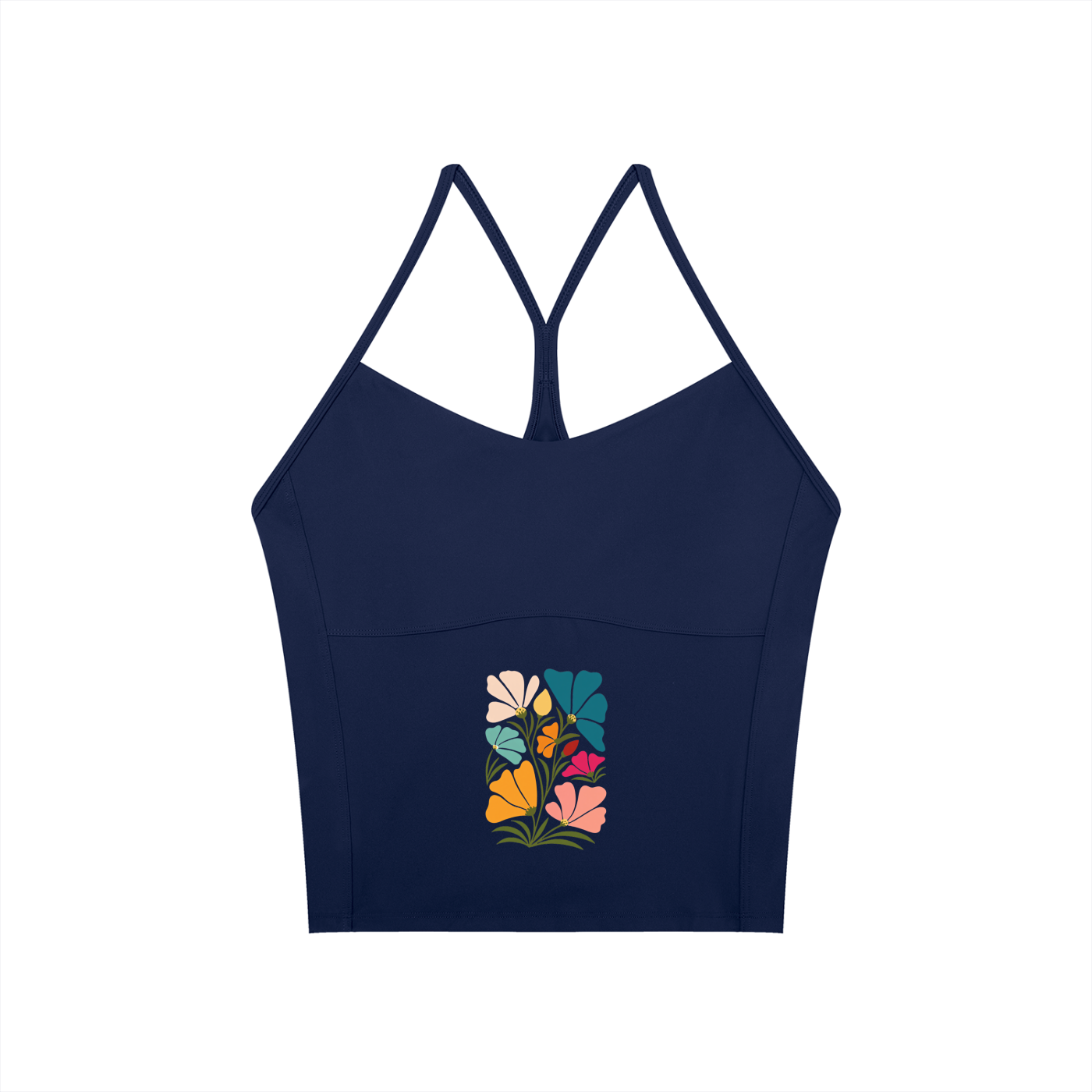 Women’s Yoga Sports Bra with flowers