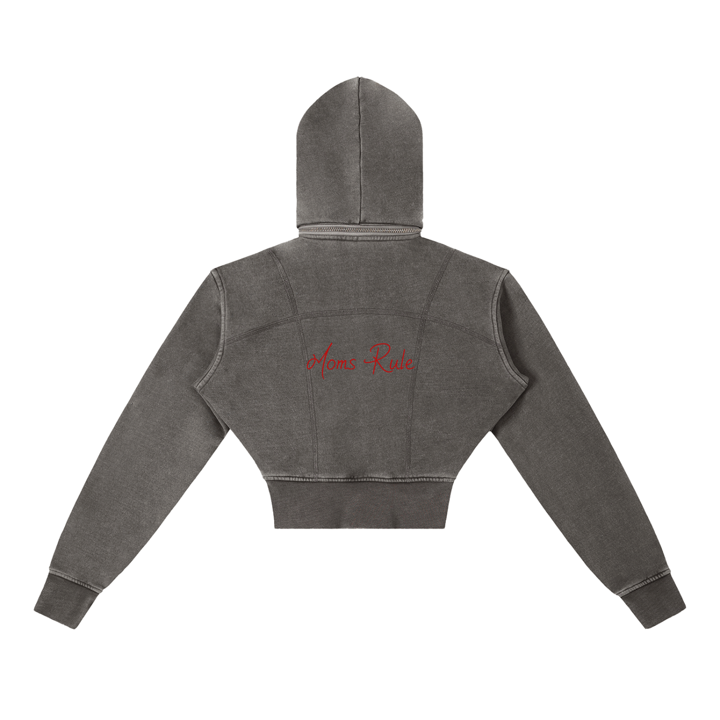 Moms Rule - Vintage Washed Cropped Fleece Hoodie