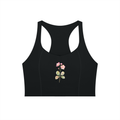 Women’s Tight Paneling Yoga Tank Top - with flower
